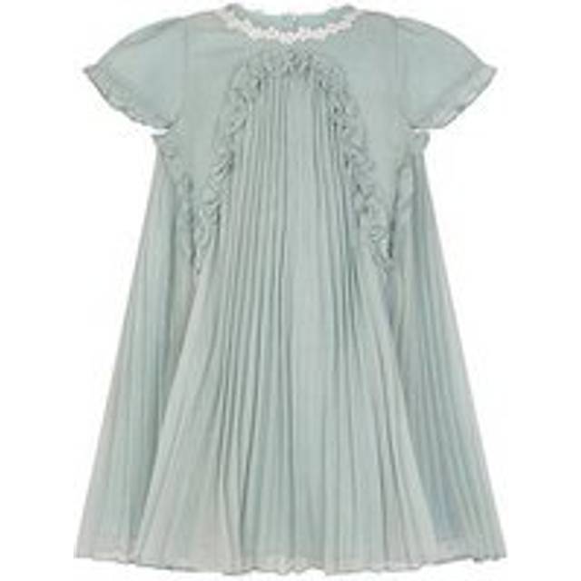 Monsoon Baby Pleated Swing Dress, Green