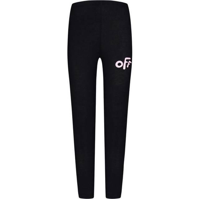 (4 UK, Black/Pink) Off White Girls Rounded Slim Leggings