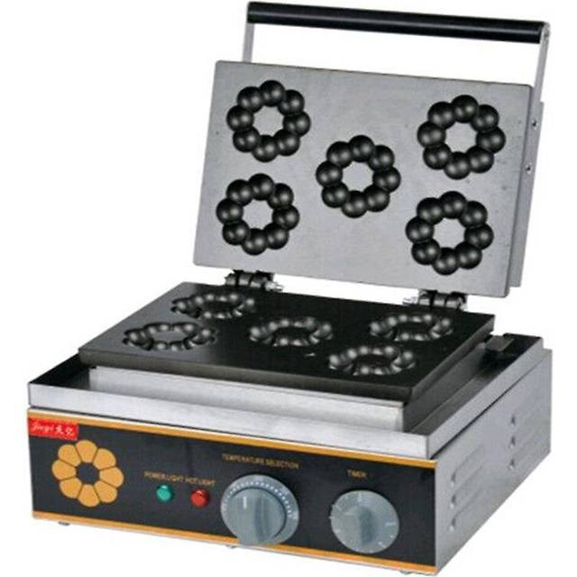 110V 220v 1550w non-stick commercial plum donut machine plum crisp machine 5pcs waffle machine donut cake baker