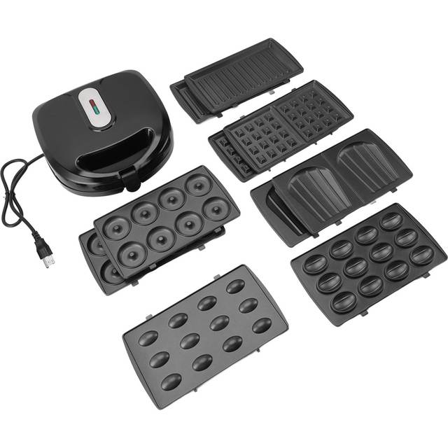 750W Electric Waffle Donut Maker Panini Press Grill Nut Shell Shaped Cake Maker with Removable Non L