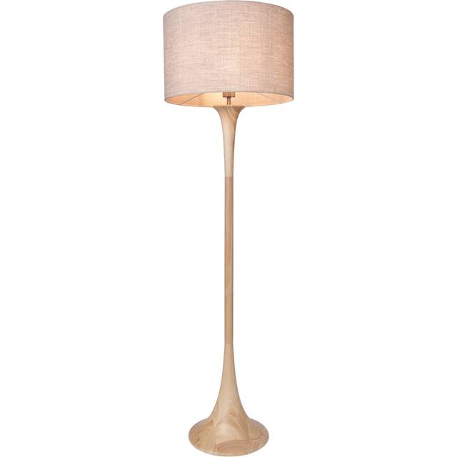 Very Home Turned Wooden Base Floor Lamp - Natural