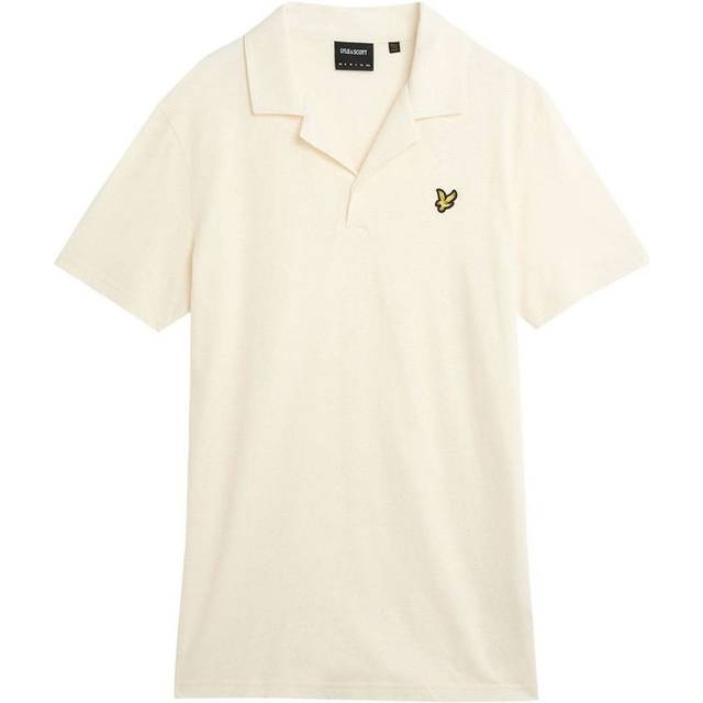 Lyle And Scott Men's Linen Revere Collar Polo Shirt - Tan - Size: 44/Regular