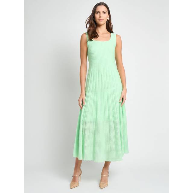 Sleeveless Fit & Flare Cable-Knit Maxi Dress - Paradise Green - XX-Large