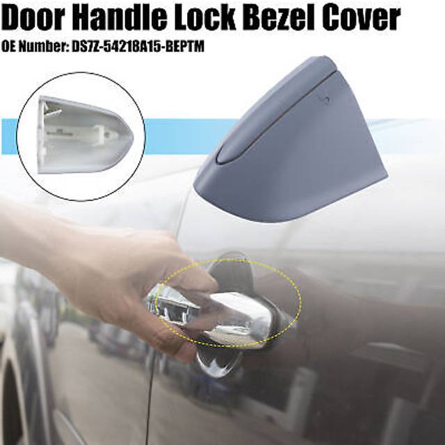 Car Front Left Exterior Door Handle Lock Cover Cap For Ford Fusion 13-20 Gray