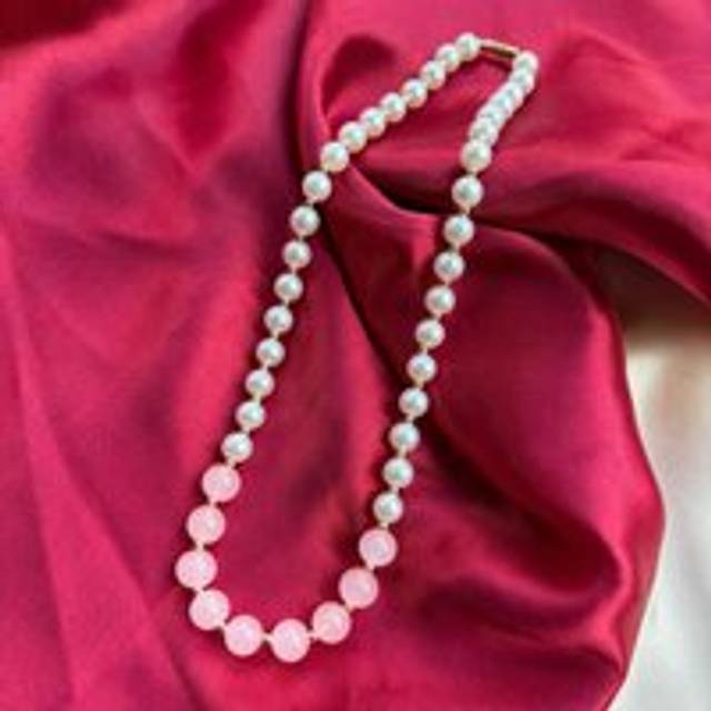 Large Ivory and Pink Round Pearl Bridesmaid Statement Choker Necklace - White - One Size