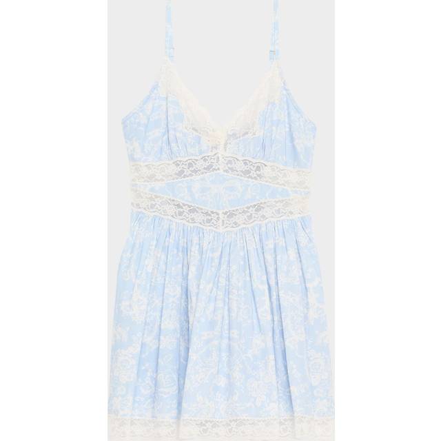Ressie Lace-Trim Mini Dress - BLUE COVE - X-Small