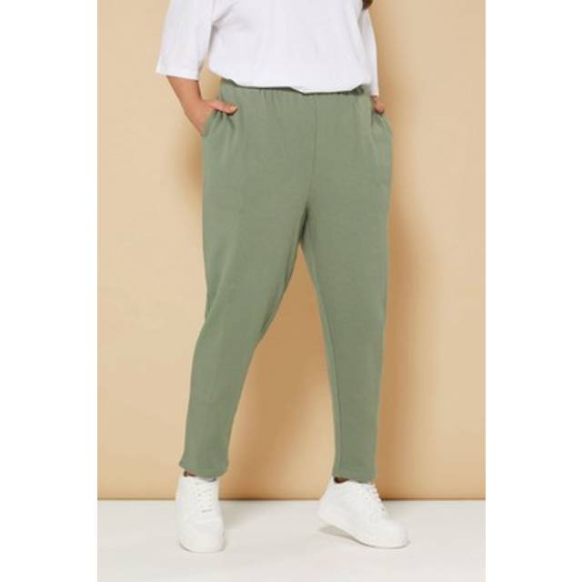 Yours Curve Khaki Green Barrel Joggers, Women's Curve & Plus Size, Yours - 26-28