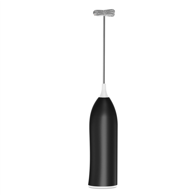 Milk Frother Rechargeable, Rechargeable Handheld Powerful Coffee for Latte, Cappuccino Black