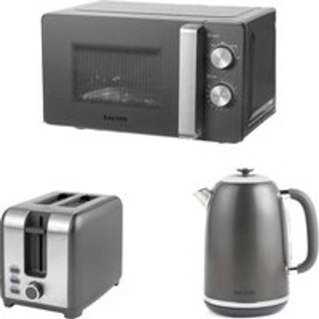 SALTER Cosmos COMBO-8840 2-slice Toaster, Jug Kettle & Solo Microwave Bundle - Grey, Silver/Grey