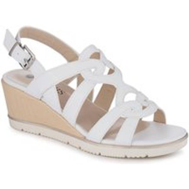 Strappy Wedge-Heeled Espadrilles - WBINS41042 / 327 223 - White - 8