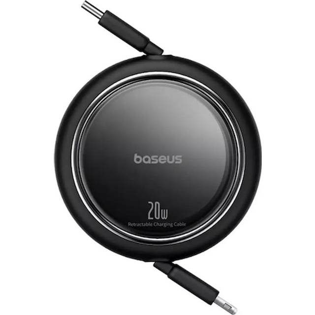 Baseus USB-C till Lightning indragbar kabel, 20W, 1m - Svart