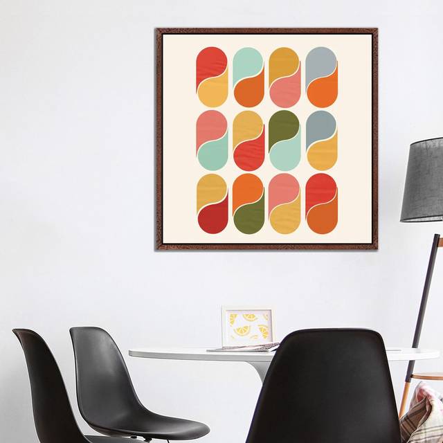 Colorful Modern Abstract - Classic Wood Floater Frame (93.98cm H x 93.98cm W)