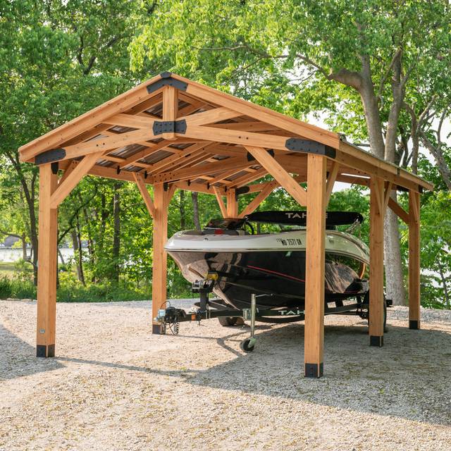 Backyard Discovery - Norwood Cedar Wood Patio Gazebo/Carport 6.1M x 3.7m (20ft x 12ft)