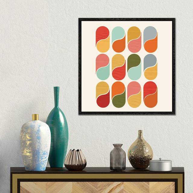 Colorful Modern Abstract - Black Floater Frame (45.72cm H x 45.72cm W)