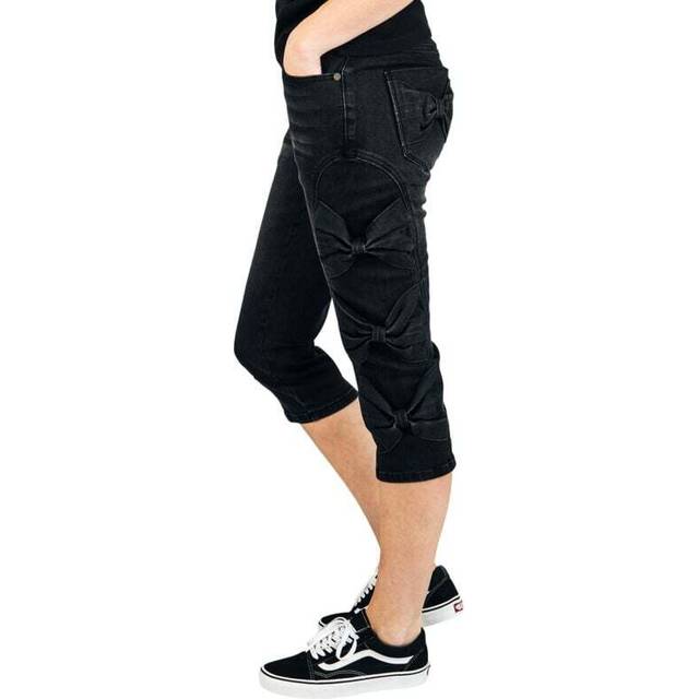 Full Volume by EMP Capri Shorts With Bow Detail Shorts black - 32