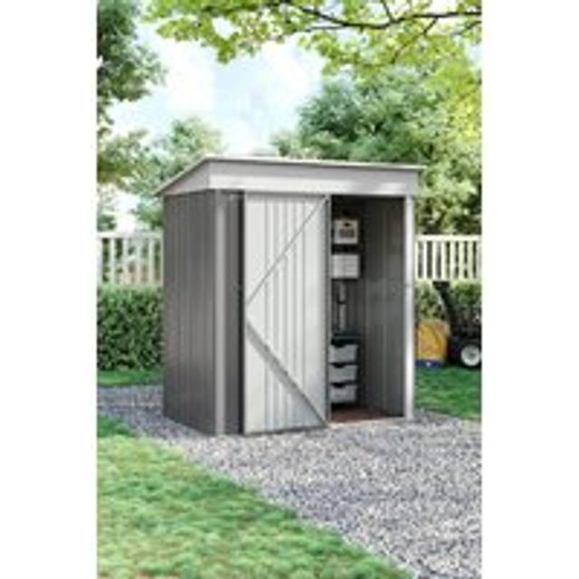 3×5 ft Lockable Metal Outdoor Tool Storage Shed - Grey - One Size