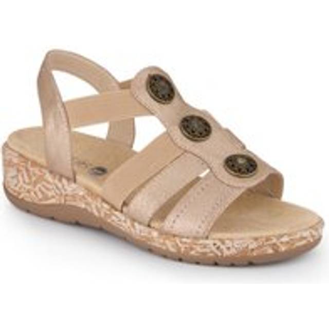 Wide-Fit Floral Sandals - WBINS40272 / 327 450 - Gold - 6