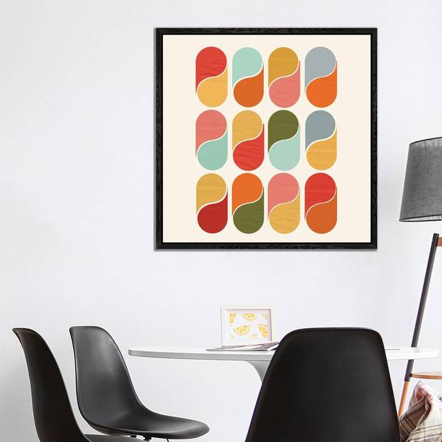 Colorful Modern Abstract - Black Floater Frame (93.98cm H x 93.98cm W)
