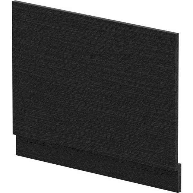 nuie Straight End Panel & Plinth (750mm) - Charcoal Black, Black
