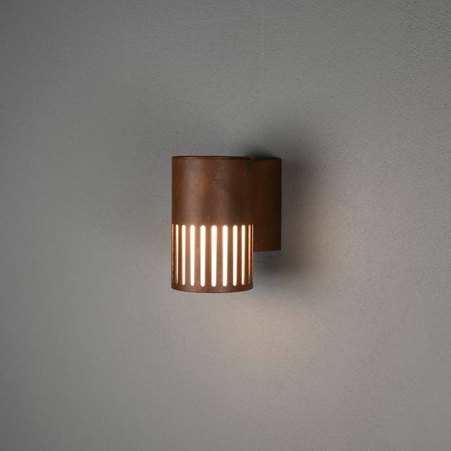 Konstsmide Pistoia Wall Light E27 - Sleek Outdoor Lighting Opal Glass - Antique Brass