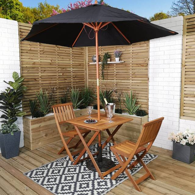Caziyah Rectangular 4 - Piece 2 - Person 75Cm L Outdoor Table Set - Brown (2)