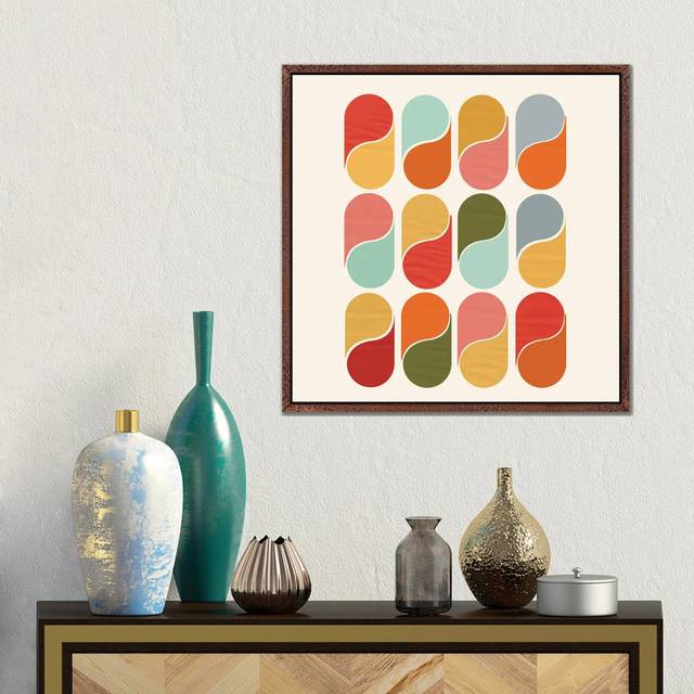 Colorful Modern Abstract - Classic Wood Floater Frame (45.72cm H x 45.72cm W)