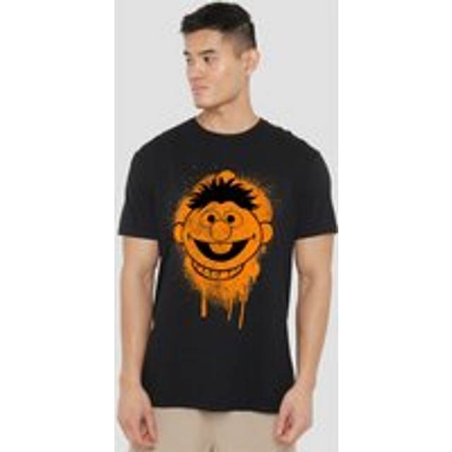 Sesame Street Ernie Graffiti Spray Face T Shirt, Black - M