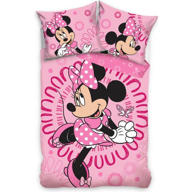 Minnie Mouse Pink Single Duvet Cover and Pillowcase Set - European Size