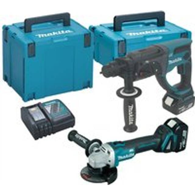 Makita DGA504RMJ 18v Brushless Angle Grinder Li-Ion + DHR202Z SDS Hammer Drill