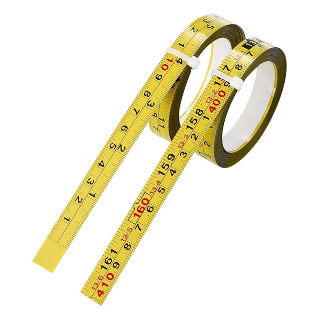 Tlily - 2 Packs Steel Self-Adhesive Measuring Tape, Right to Left Reading 410cm or 161-Inch Imperial and Metric Ruler Tape