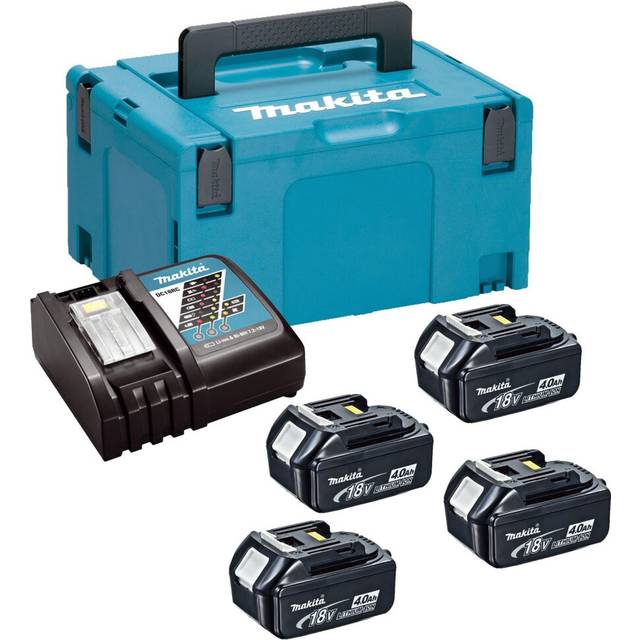 Makita BL1840 18v 4 x 4.0ah Lithium Batteries DC18RC Fast Charger + Makpac Case