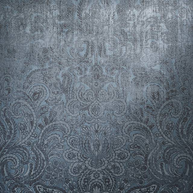 Lockheart Aphrodite Glass Beads 3D Embossed Damask 10m x 53cm Wallpaper Roll - Midnight Blue (30,480cm L X 134.62cm W)