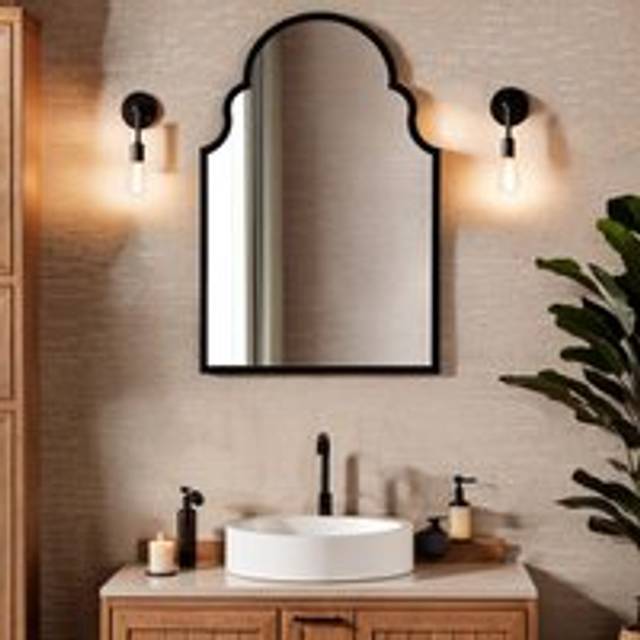 Home Garden Direct Amalfi - Antique Full Length Wall Mirror 60X90Cm Vintage Frame - Black, Black