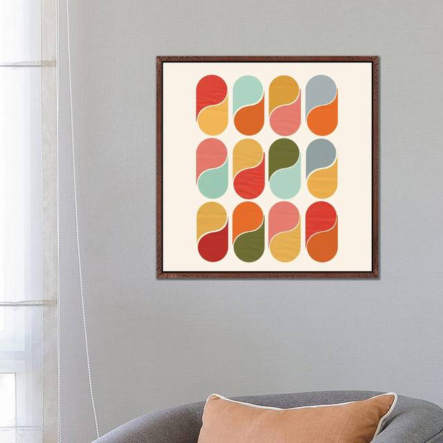 Colorful Modern Abstract - Classic Wood Floater Frame (66.04cm H x 66.04cm W)