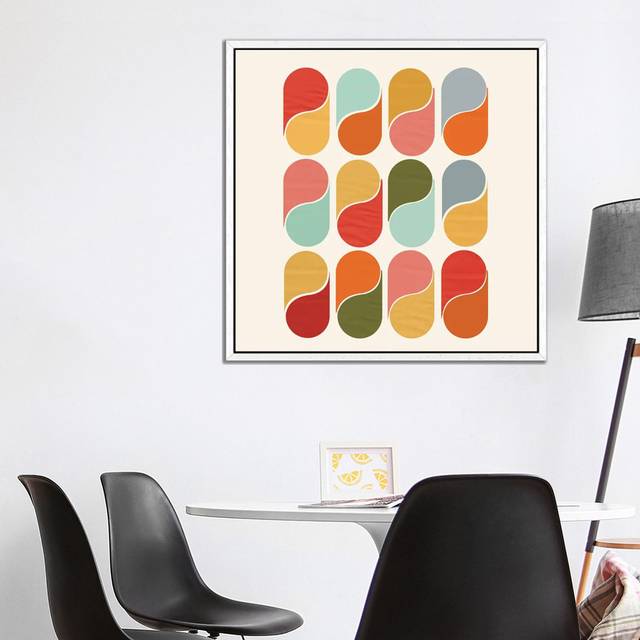 Colorful Modern Abstract - White Floater Frame (93.98cm H x 93.98cm W)