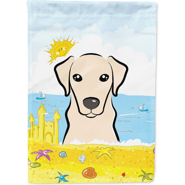 Caroline's Treasures BB2090CHF Yellow Labrador Summer Beach Flag Canvas House  Large  Multicolor