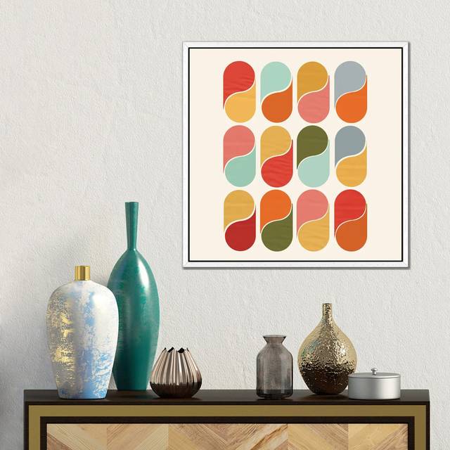 Colorful Modern Abstract - White Floater Frame (45.72cm H x 45.72cm W)