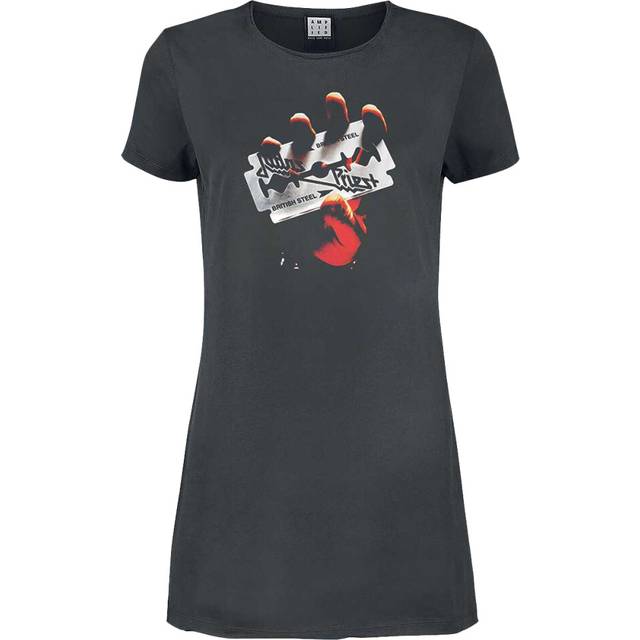 (XL, Charcoal) Amplified Womens/Ladies British Steel Judas Priest T-Shirt Dress