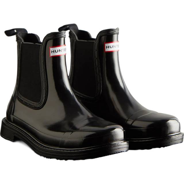 Hunter womens/ladies commando gloss chelsea boots fs11380