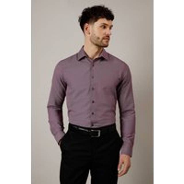 Burton burgundy shirt mens smart shirts