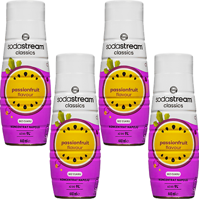Sodastream passionfruit zero syrup 440 ml, 4 pieces