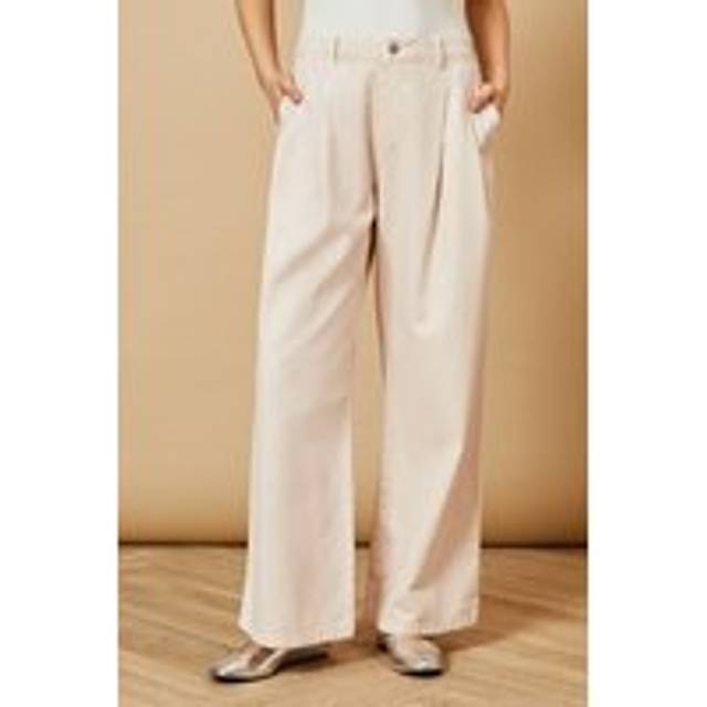 Pleat Front Washed Pink Jeans - Pastel Pink - 10