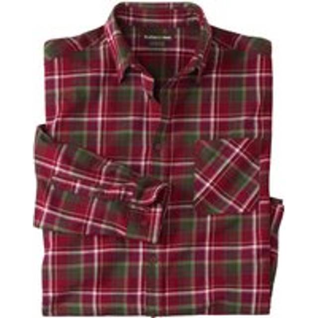 Checked Flannel Shirt - Burgundy - XL