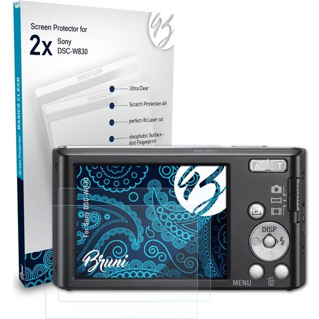 Bruni 2x Protective Film For Sony Dsc-w830 Screen Protector Screen Protection