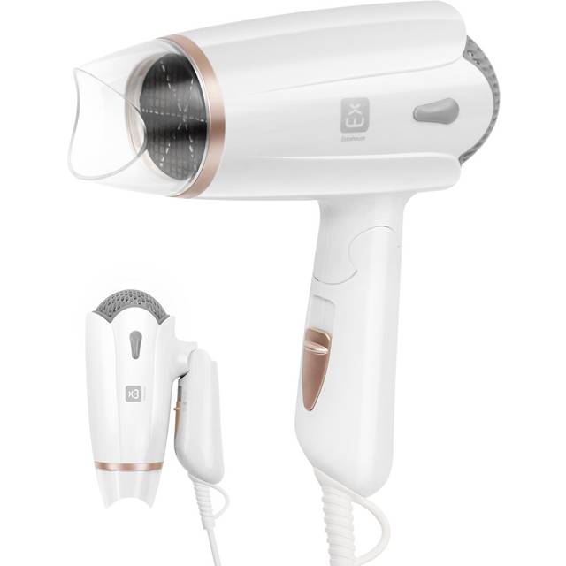 Portable folding hair dryer compact travel design with detachable nozzle