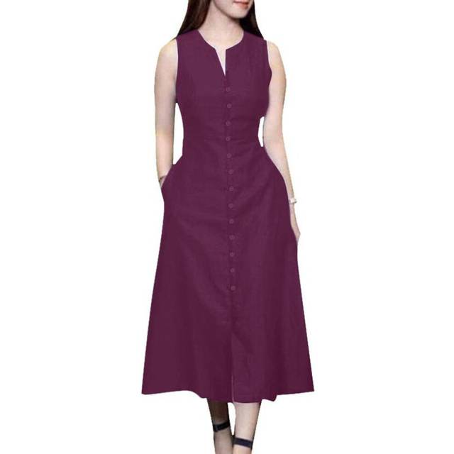 (purple, XL) ZANZEA Womens Casual Off Shoulder Summer Sleeveless Dress