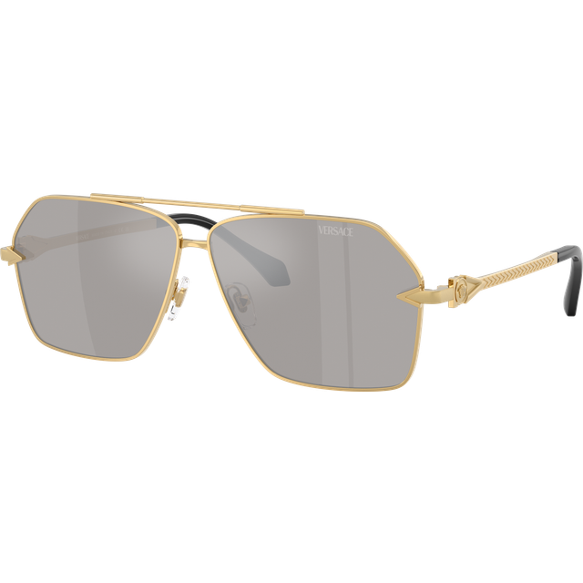 Versace Man VE2284  10026G Sunglasses Metal Gold Grey Pilot Mirrored