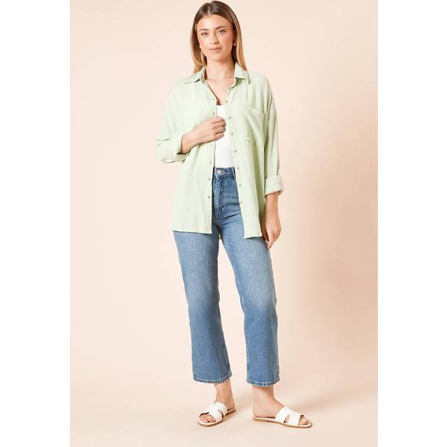Womens Cheesecloth Shirt - Green - 14