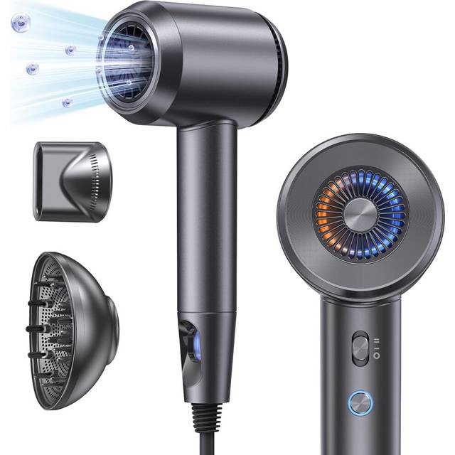 llano Hair Dryer with Diffuser, Fast Drying 1500W Motor &10,5000 RPM,Professional with 500 Million Ions for Curly and Straight Low Noise/Lightweight,