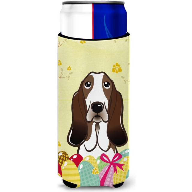 Caroline's Treasures BB1925MUK Basset Hound Easter Egg Hunt Michelob Ultra Koozies for Slim Cans  Multicolor